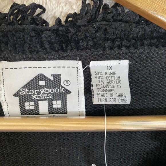 NWT Storybook Knits Ornament Fancy Cardigan Sweater 1X Christmas Beads Sequins - Picture 4 of 4